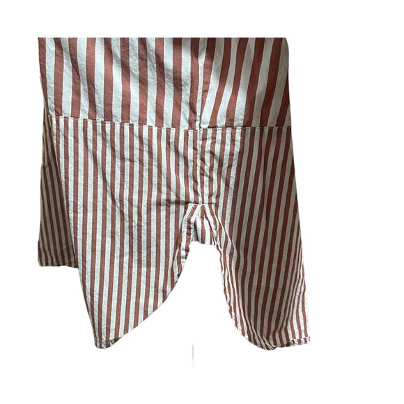 MADEWELL Popover Oversized Striped Blouse Top Short Dolman Sleeves Hi-Low Hem XS - Picture 6 of 10